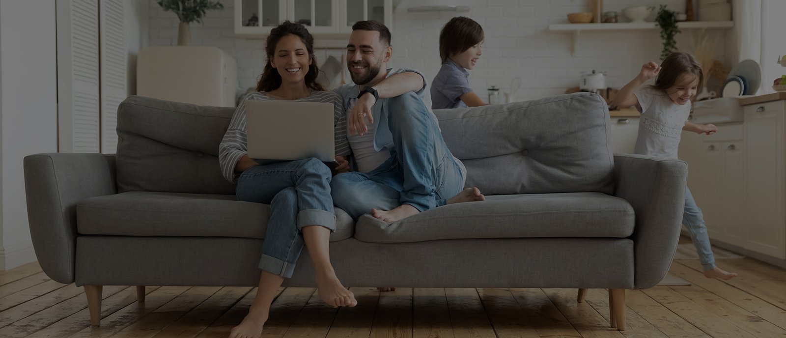 Homeowners in a completed living space